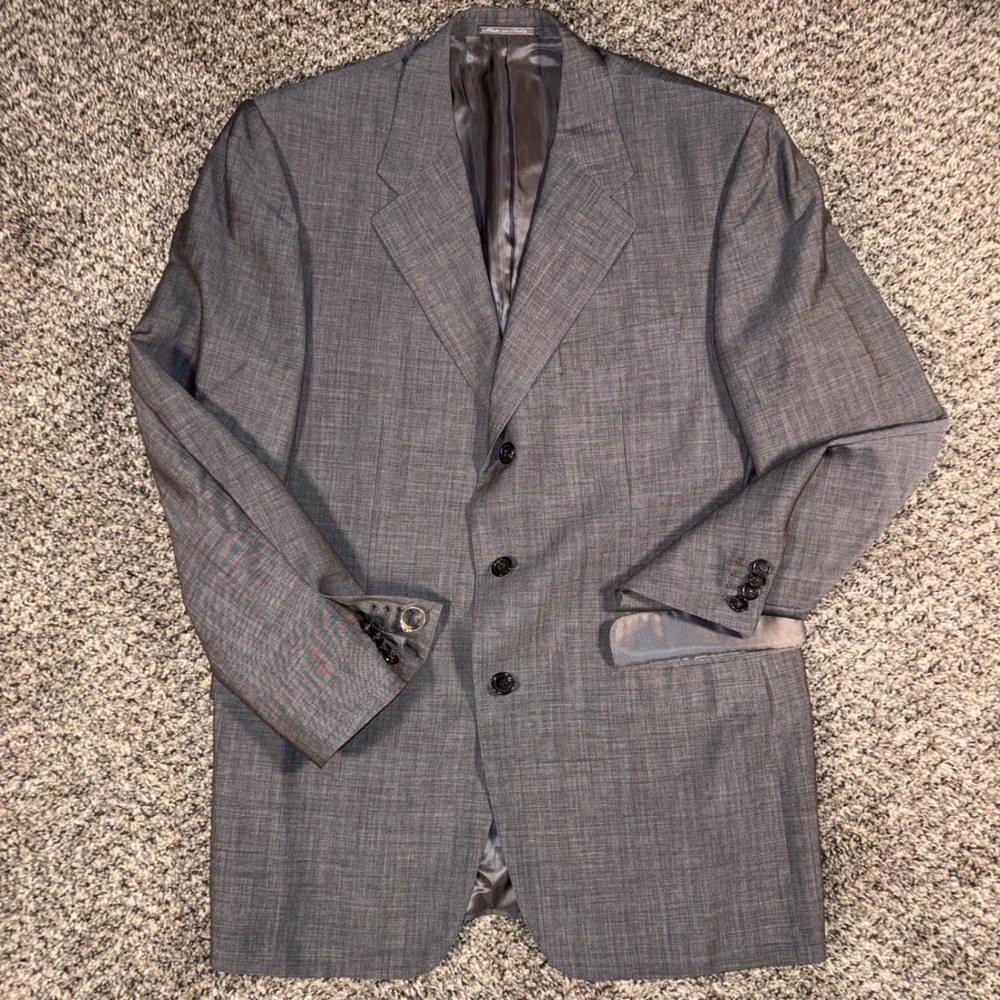Corneliani 40R US Grey Wool Mohair Blazer Sport Coat Jacket Mens 50R Italy